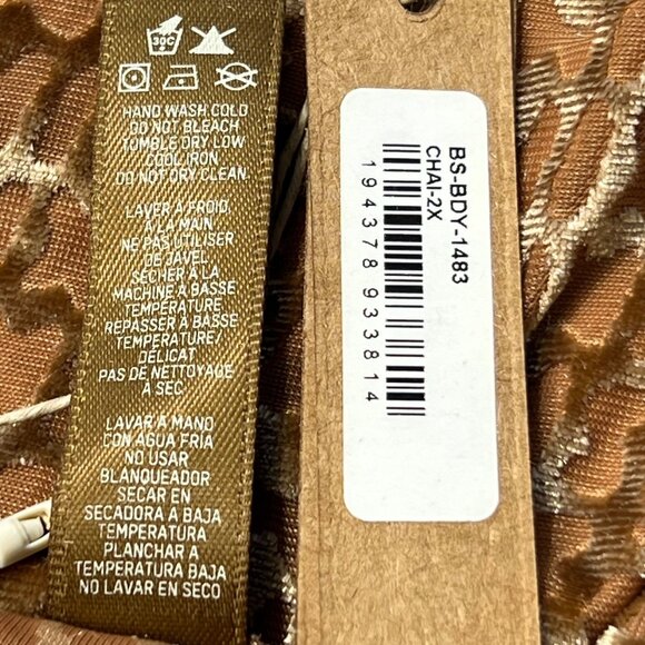 SKIMS Velvet Burnout Logo Bodysuit Chai 2X - Picture 10 of 12